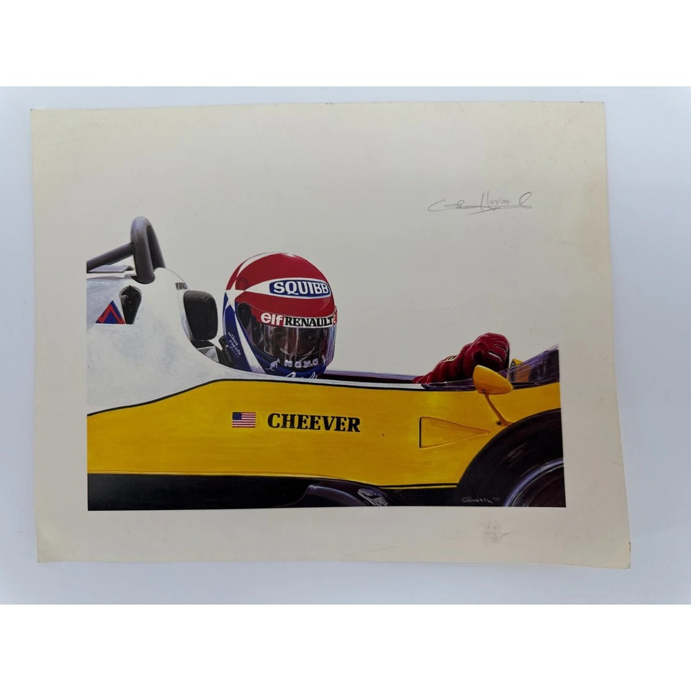 Cheever F1 Print Cademartori Signed Renault Vintage Racing Art USA